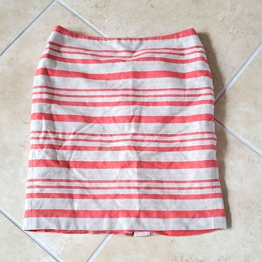 TALBOTS Khaki Striped Skirt - Size 6P